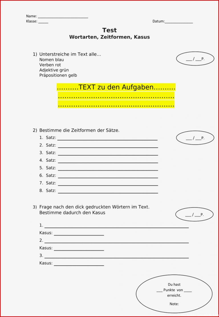 Kasus Bestimmen Arbeitsblätter Worksheets