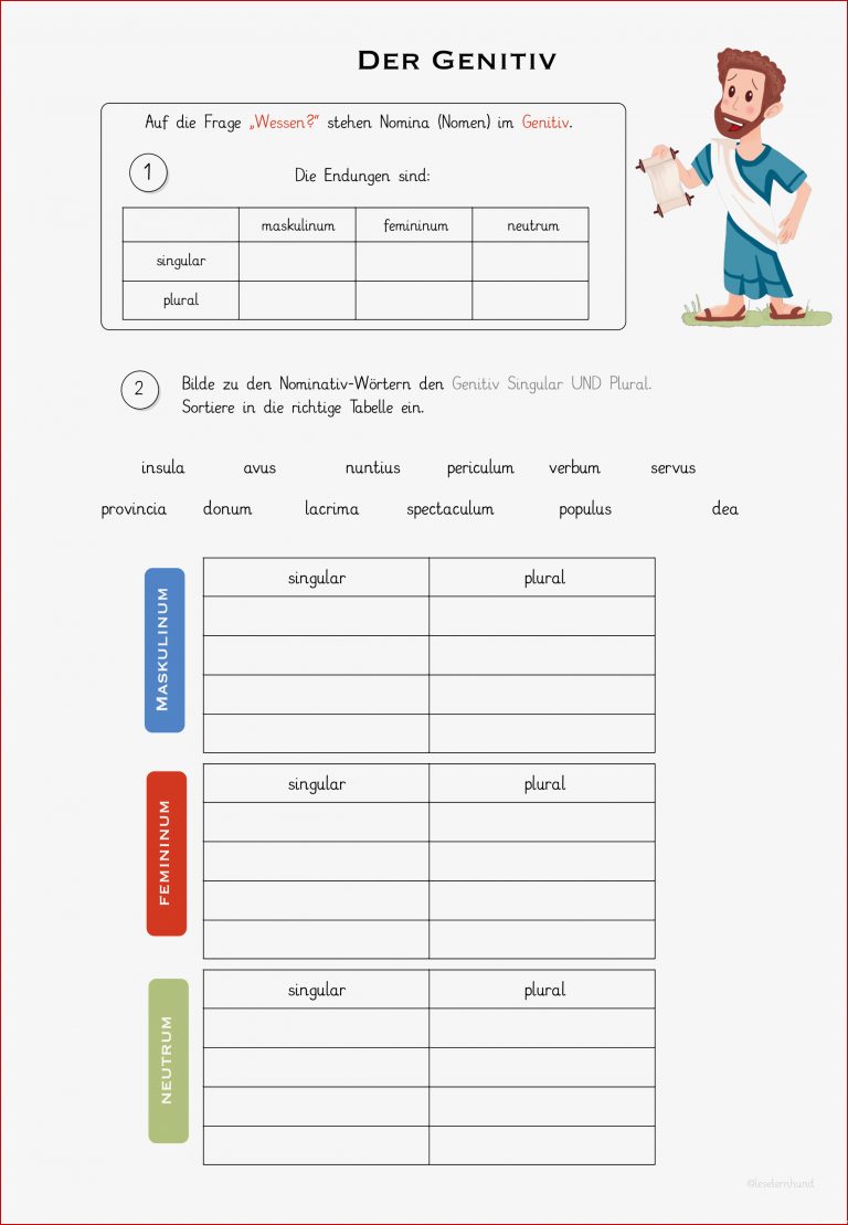 Kasus Bestimmen Arbeitsblätter Worksheets