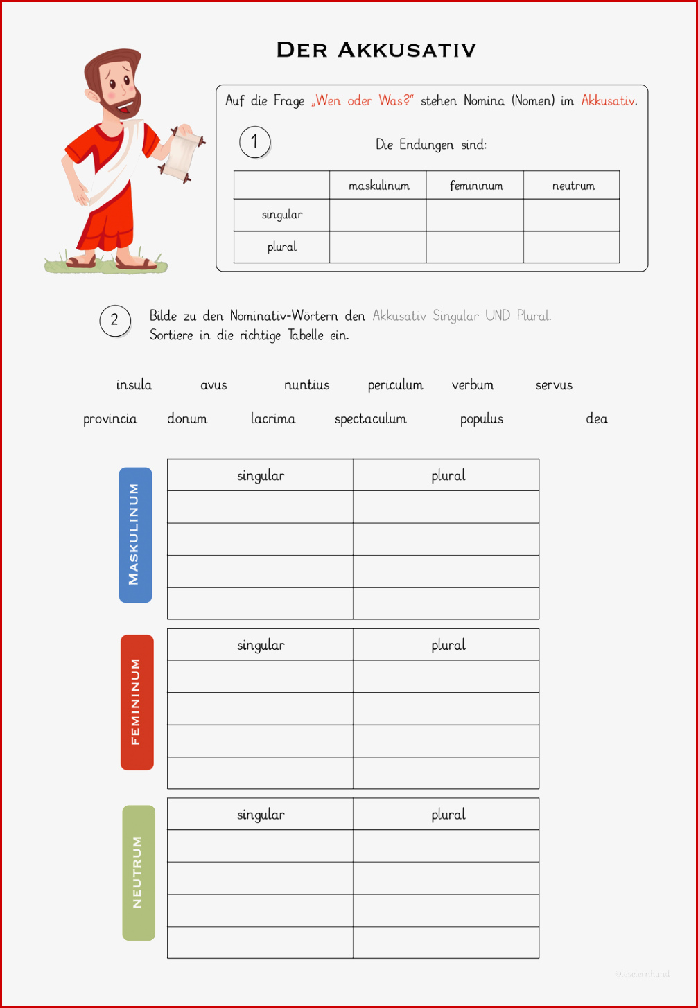 Kasus übungen Arbeitsblätter Worksheets