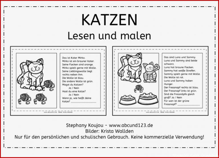 Katzen Lesen Und Malen