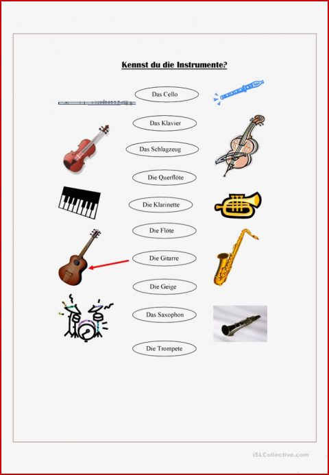 Kennst Du Instrumente Arbeitsblatt Kostenlose Daf