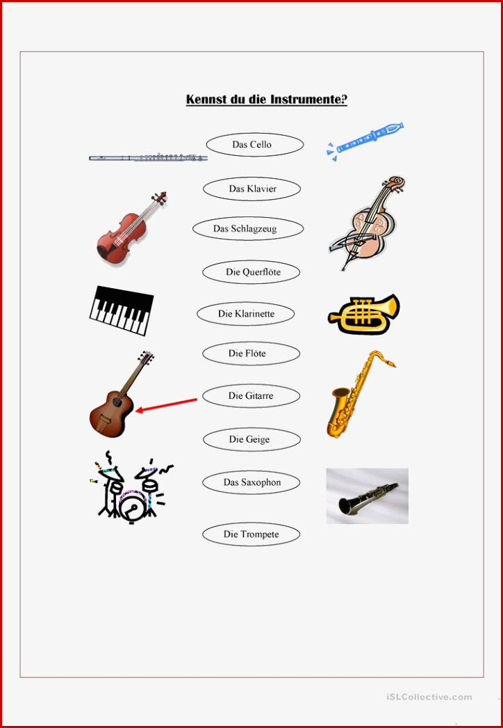 Kennst Du Instrumente Arbeitsblatt Kostenlose Daf