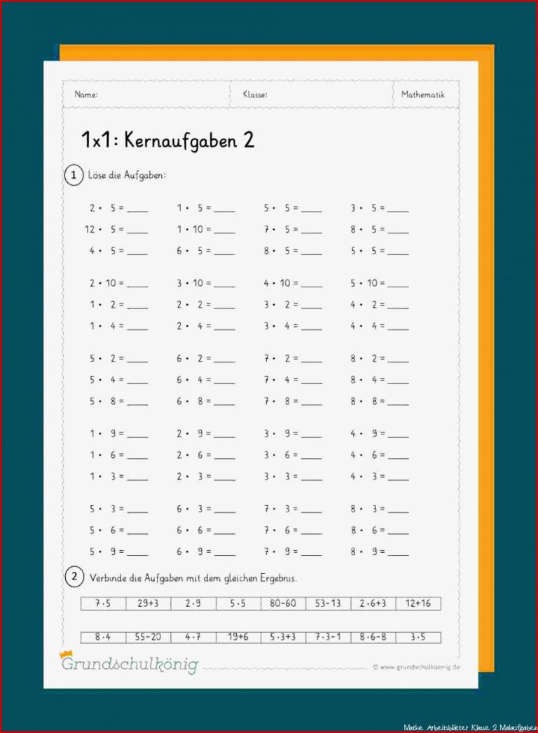 Kernaufgaben zum 1x1