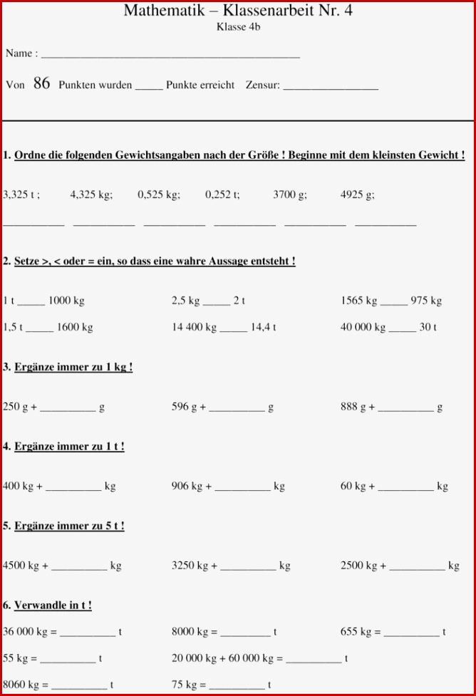 Kilogramm Mathe 3 Klasse Gewichte Arbeitsblätter Kostenlos