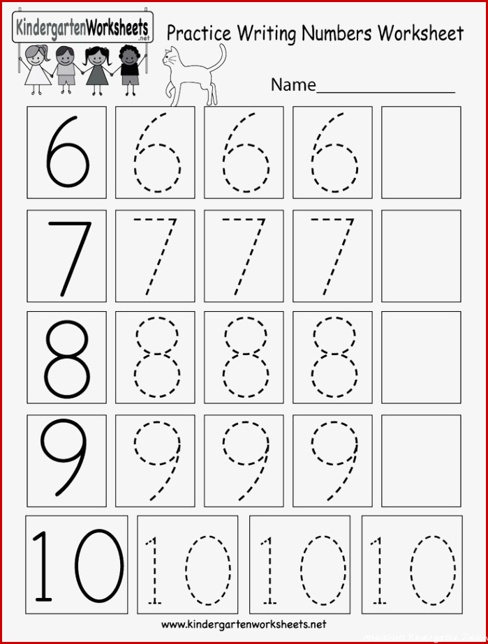 Kindergarten Praxis Schreiben von Zahlen Arbeitsblatt