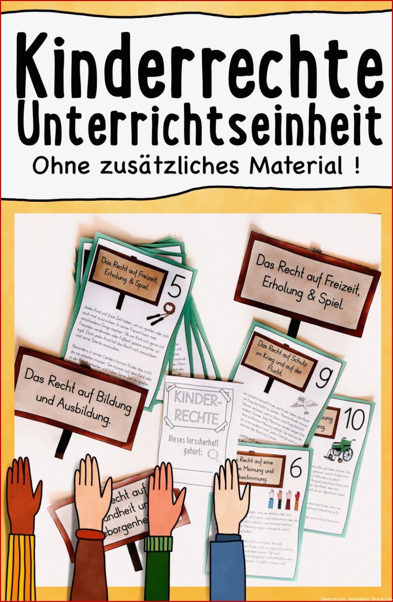 Kinderrechte Unterrichtsmaterial Kostenlos David Hoff Schule