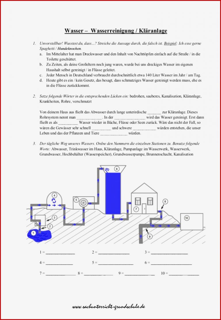 Kläranlage Grundschule Unterrichtsmaterial Mit Bildern