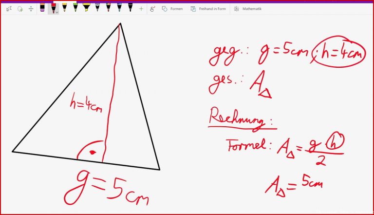 Klasse 8 Flächeninhalt eines Dreiecks berechnen