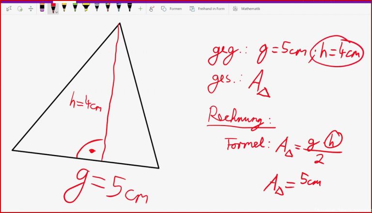Klasse 8 Flächeninhalt Eines Dreiecks Berechnen