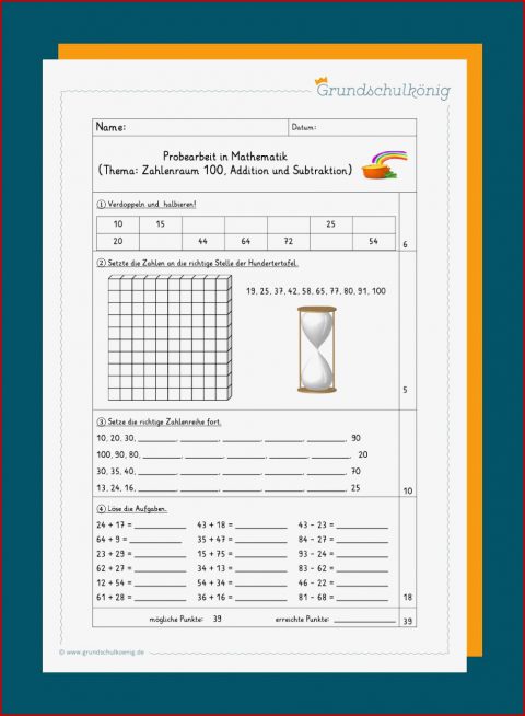 Klassenarbeiten Proben Mathe 2 Klasse