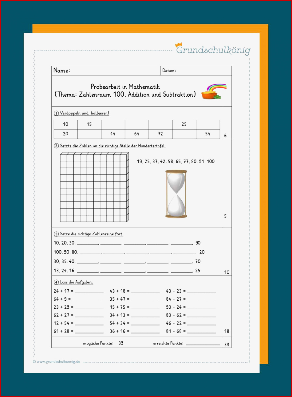 Klassenarbeiten Proben Mathe 2 Klasse