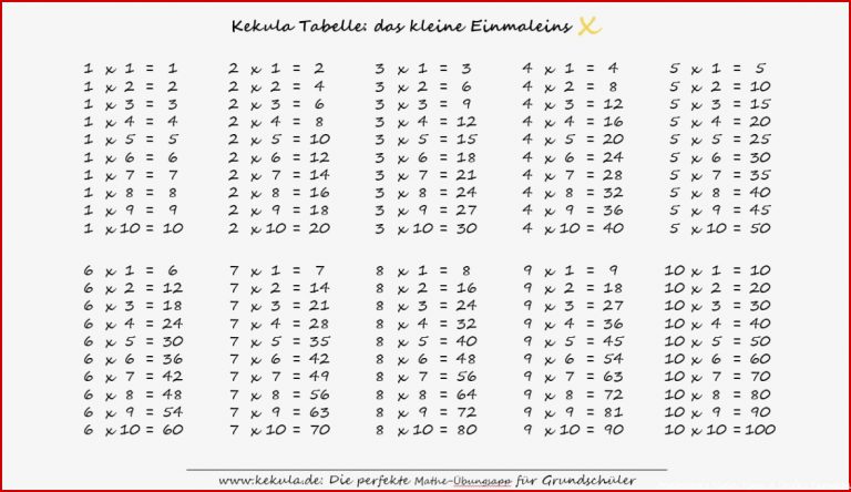 Kleine Einmaleins Archive Kekula Mathe üben Für