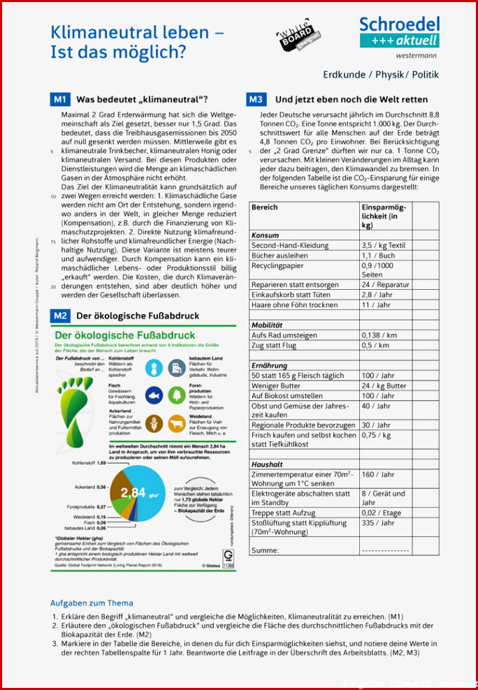 Klimaneutral leben Ist das möglich Erdkunde