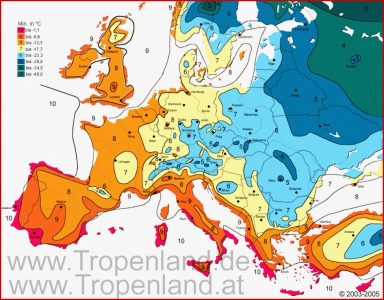 Klimazonen Europa Karte