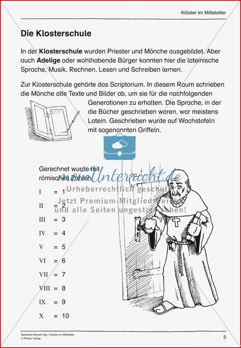 Kloster im Mittelalter Unterrichtseinheit meinUnterricht