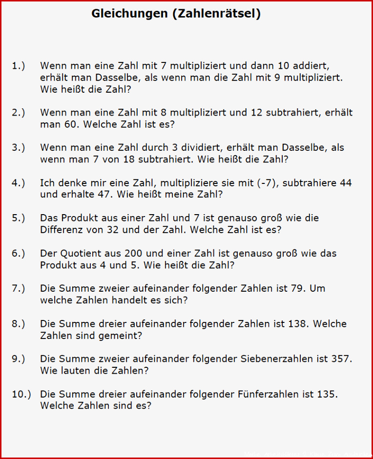 Knobelaufgaben Mathe Klasse 2 Zum Ausdrucken