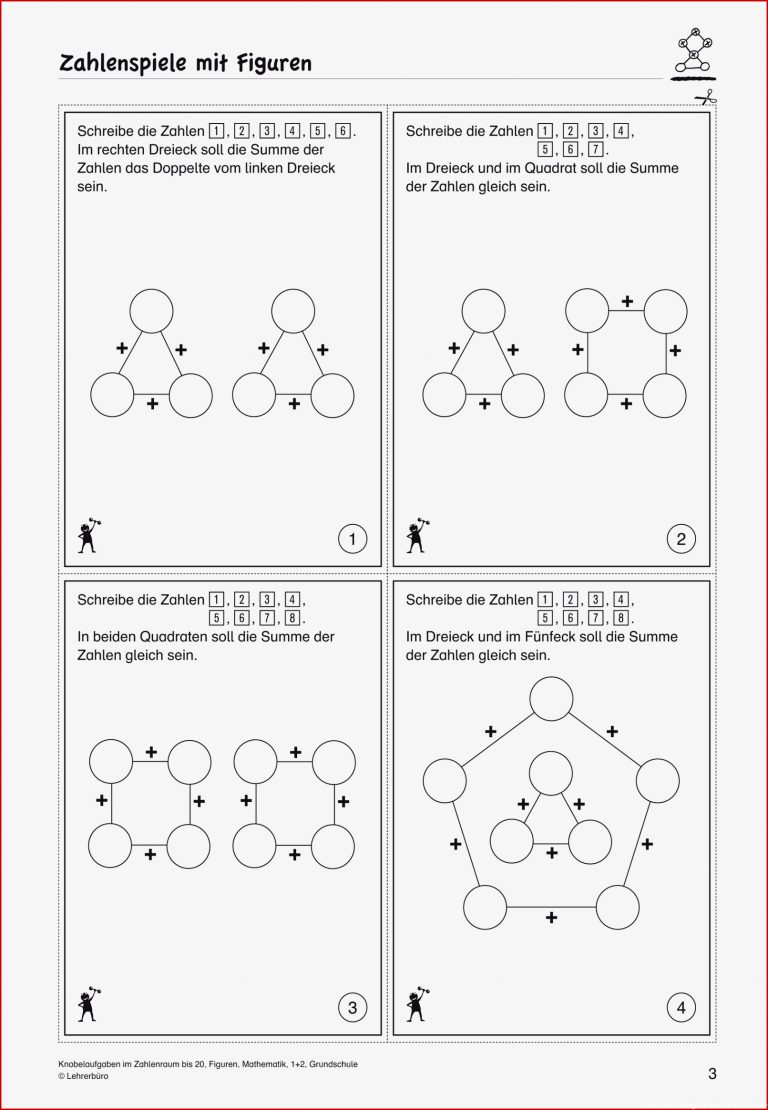 Knobelaufgaben Mathe Klasse 3 Arbeitsblätter Grundschule