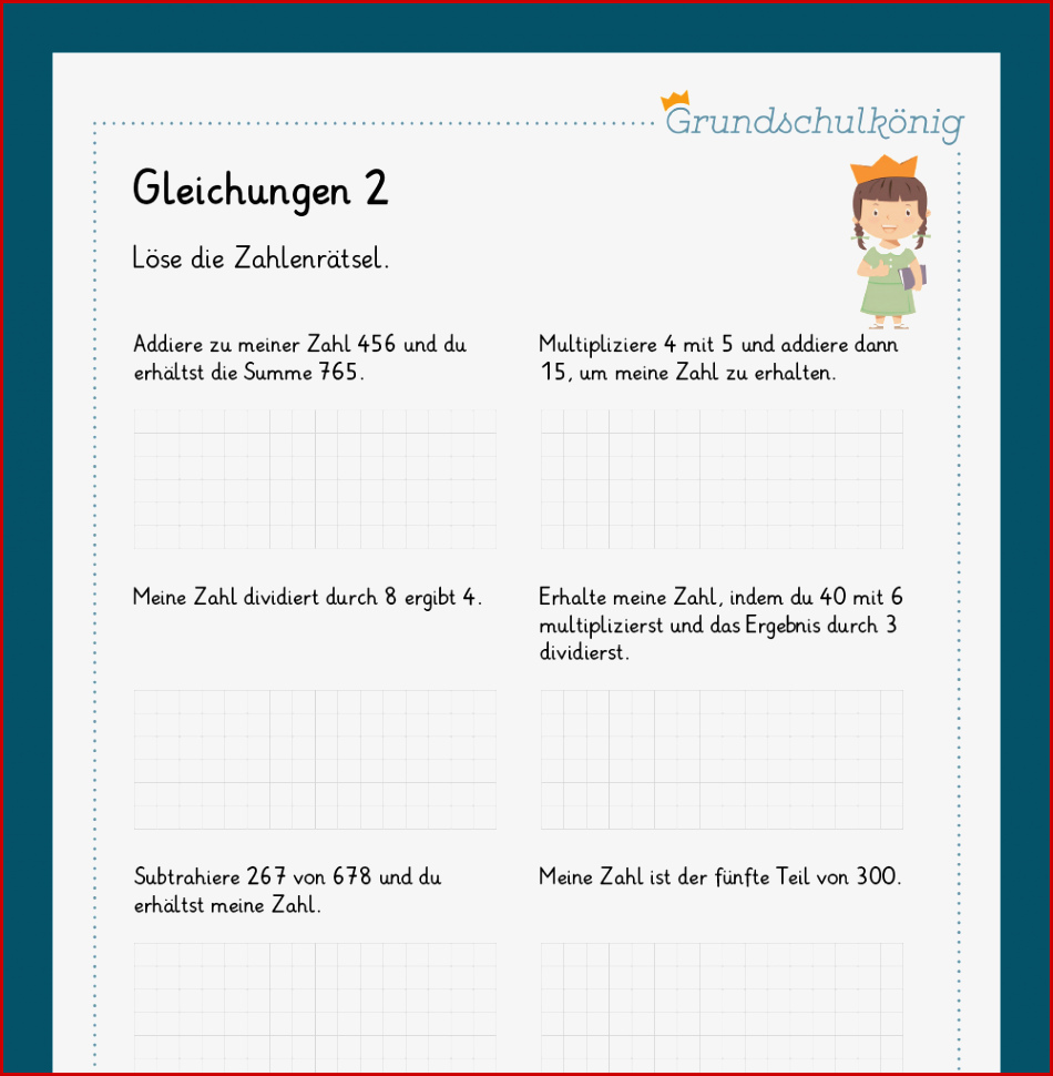 Königspaket Gleichungen Zahlenrätsel Grundschulkönig Shop