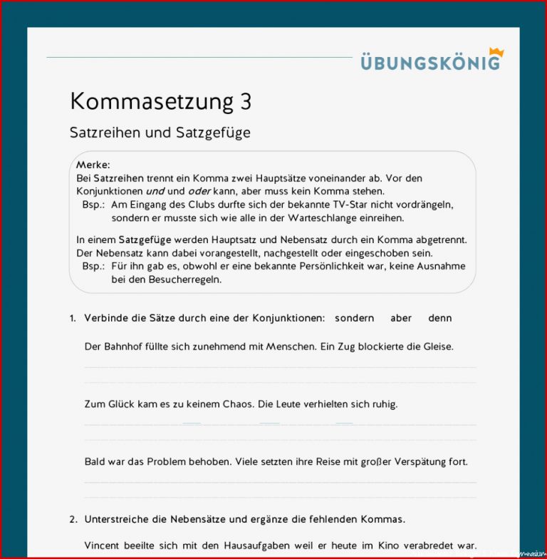 Königspaket Kommasetzung Deutsch 5 Klasse