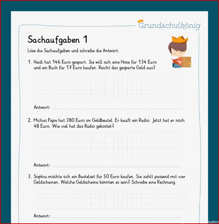 KÃ¶nigspaket: Sachaufgaben (mathe, 3. Klasse)