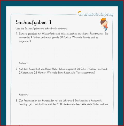 Königspaket Sachaufgaben Mathe 3 Klasse