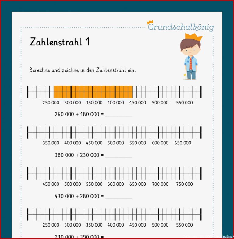 Königspaket Stellenwerttabelle und Zahlenstrahl im