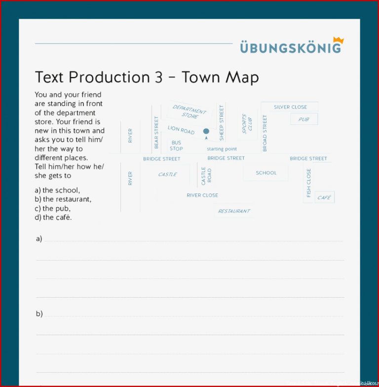 Königspaket Text Production "town Map" Englisch 5 & 6