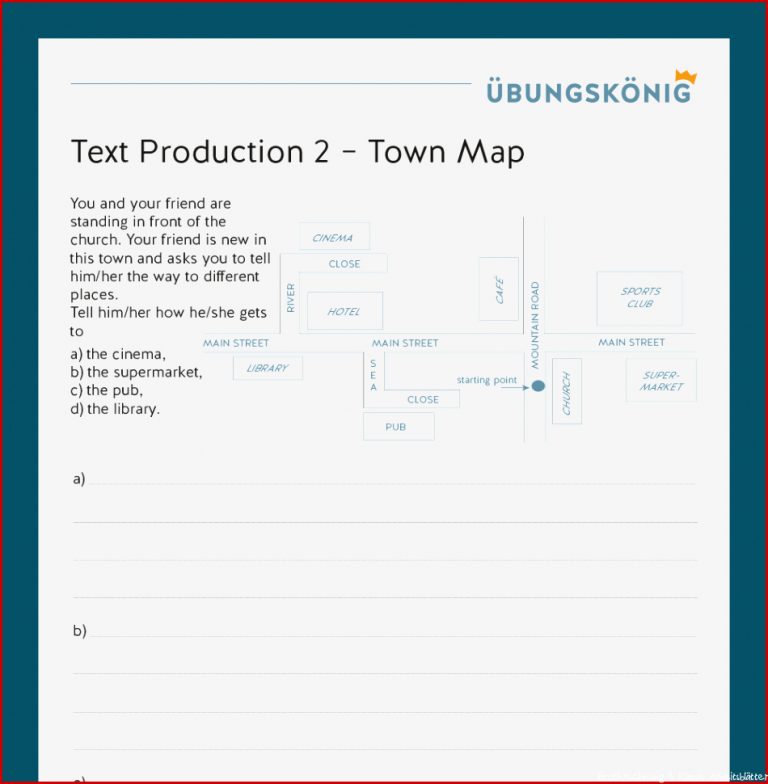 Königspaket Text Production "town Map" Englisch 5 & 6