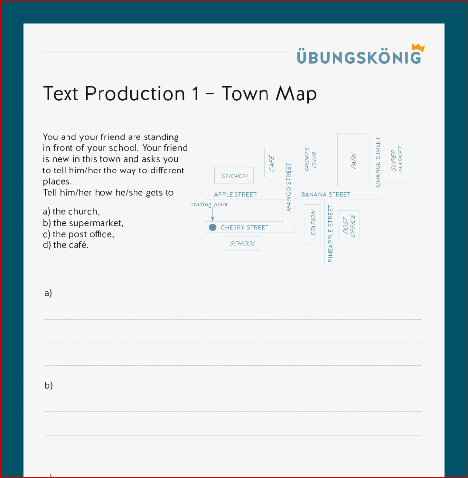 Königspaket Text Production "town Map" Englisch 5 & 6