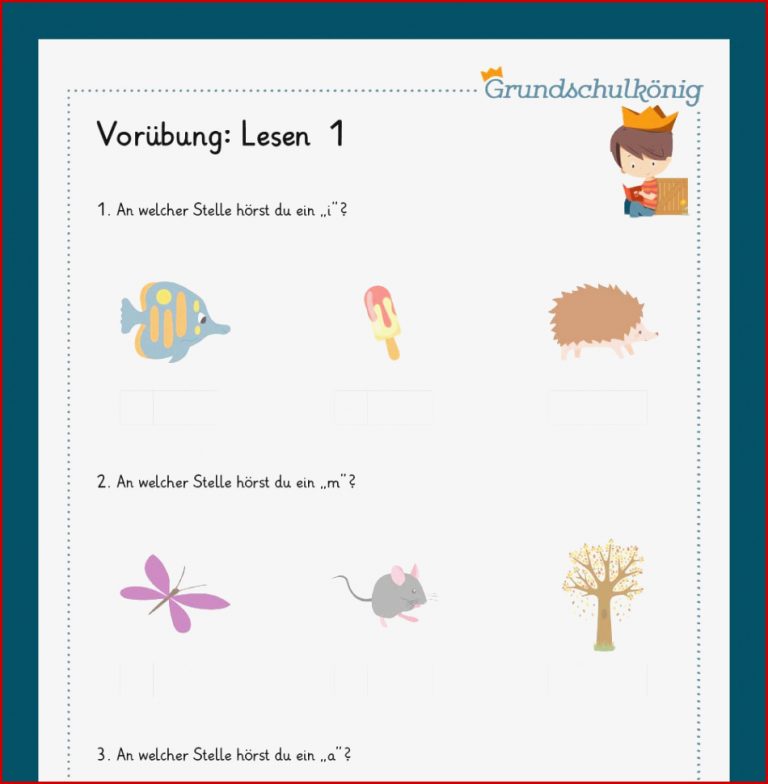 Königspaket Vorübungen erstes Lesen Deutsch 1 Klasse