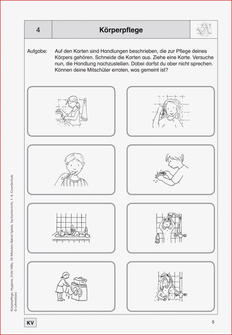 Körper Und Gesundheit · Arbeitsblätter · Grundschule