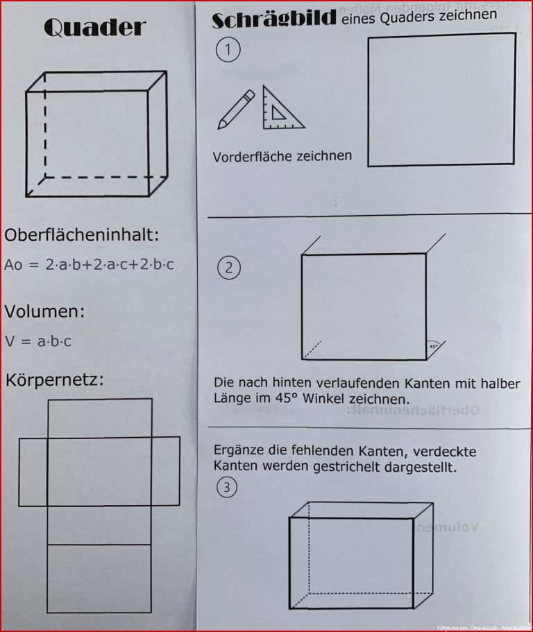 Körpernetze Arbeitsblätter Klasse 5 Pdf Felipa Allen