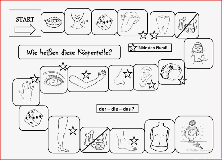 Körperteile Deutsch Daf Arbeitsblatter