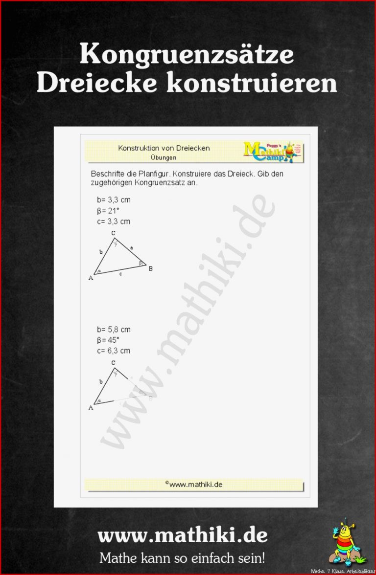 Kongruenzsätze Dreiecke Konstruieren Klasse 7 8