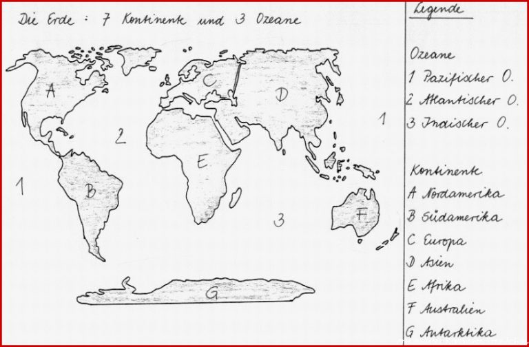 Kontinente Und Ozeane Arbeitsblatt Klett Carl Winslow