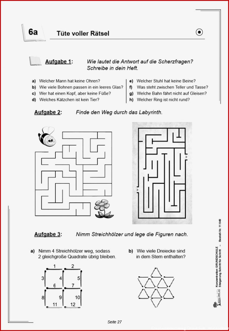 Konzentration Grundschule ab 6 J 64 S PDF