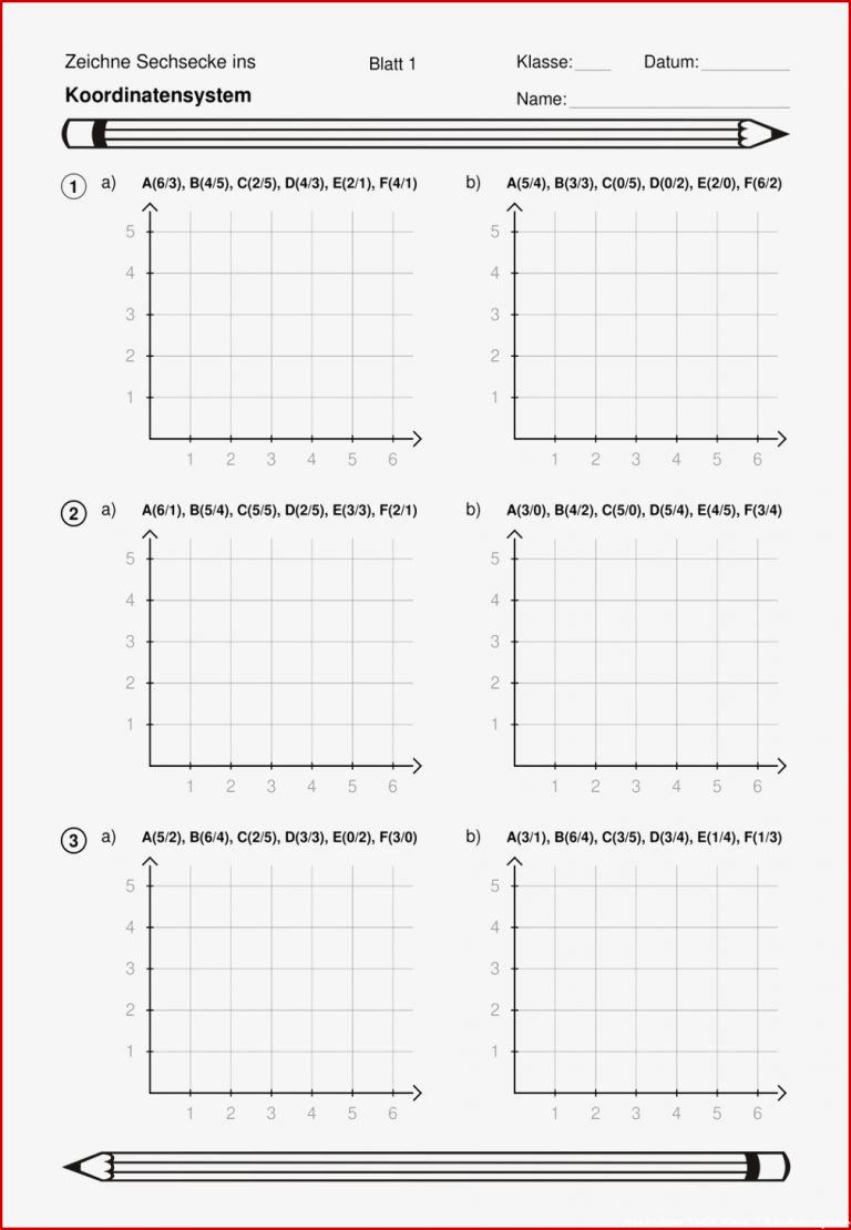 Koordinatensystem Einstiegsübung Mit Sechsecken