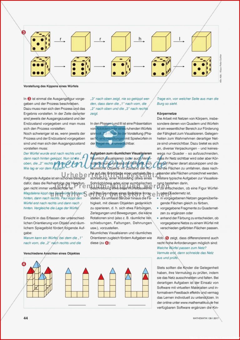 Kopfgeometrie Aufgaben Zur Entwicklung Des Räumlichen