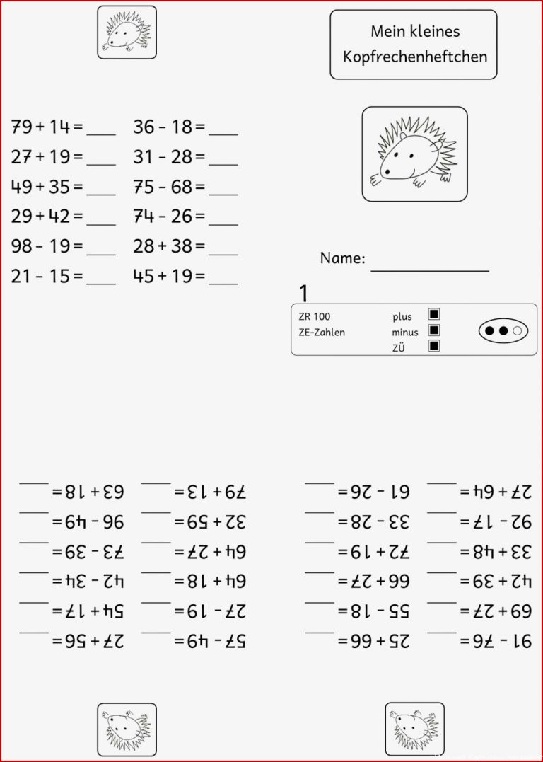 Kopfrechenheftchen Zr 100 Plus Und Minus 2