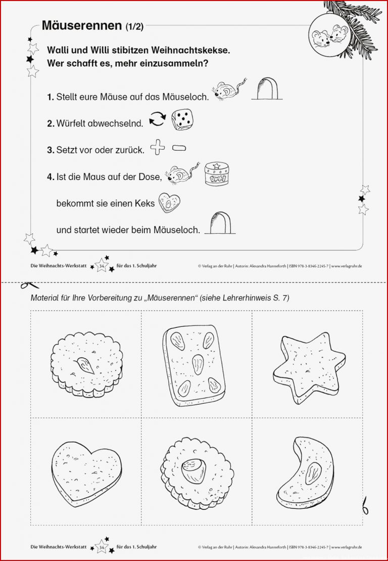 Kopiervorlage "mäuserennen 1 2 " Aus „die Weihnachts