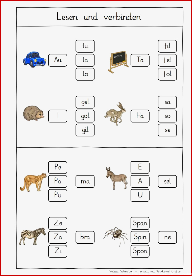 Kostenlos Silben Lesen Arbeitsblätter Zum Ausdrucken