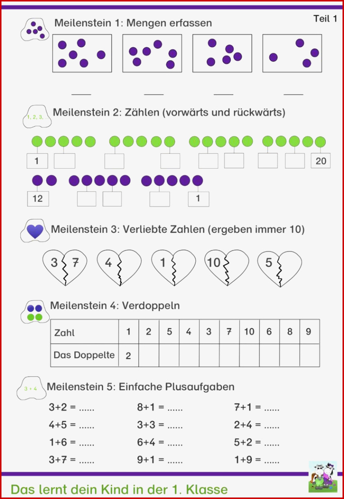 Kostenlose Arbeitsblätter Für Mathe Klasse 1