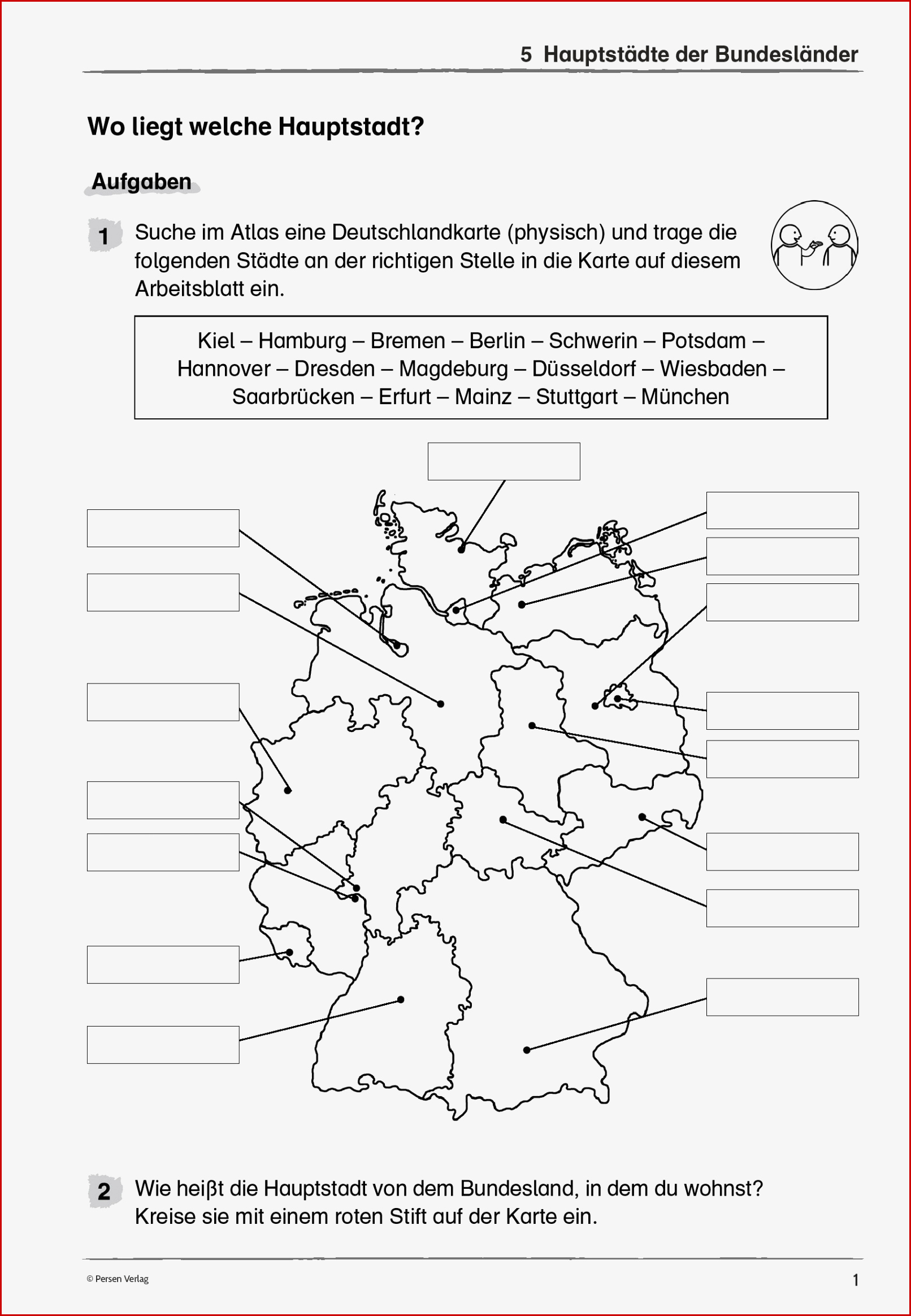 Kostenlose Arbeitsblätter Nachbarländer Deutschland