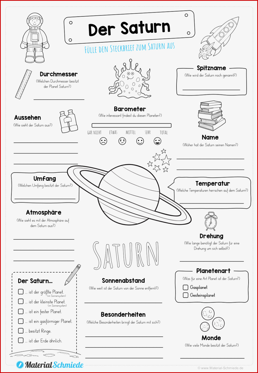 Kostenlose Arbeitsblätter Planeten Grundschule