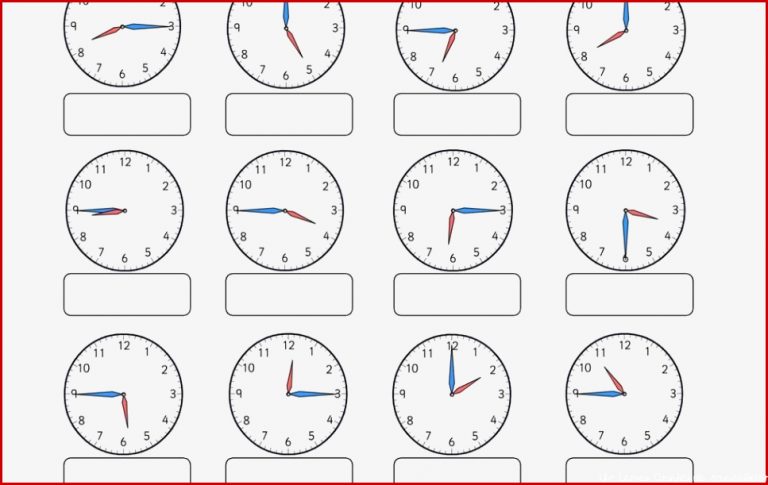 Kostenlose Arbeitsblätter Uhr Zum Lernen Ausdrucken