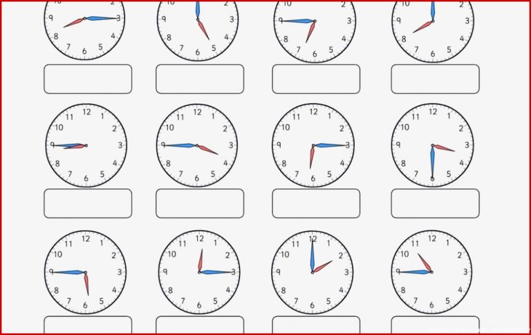 Kostenlose Arbeitsblätter Uhr Zum Lernen Ausdrucken