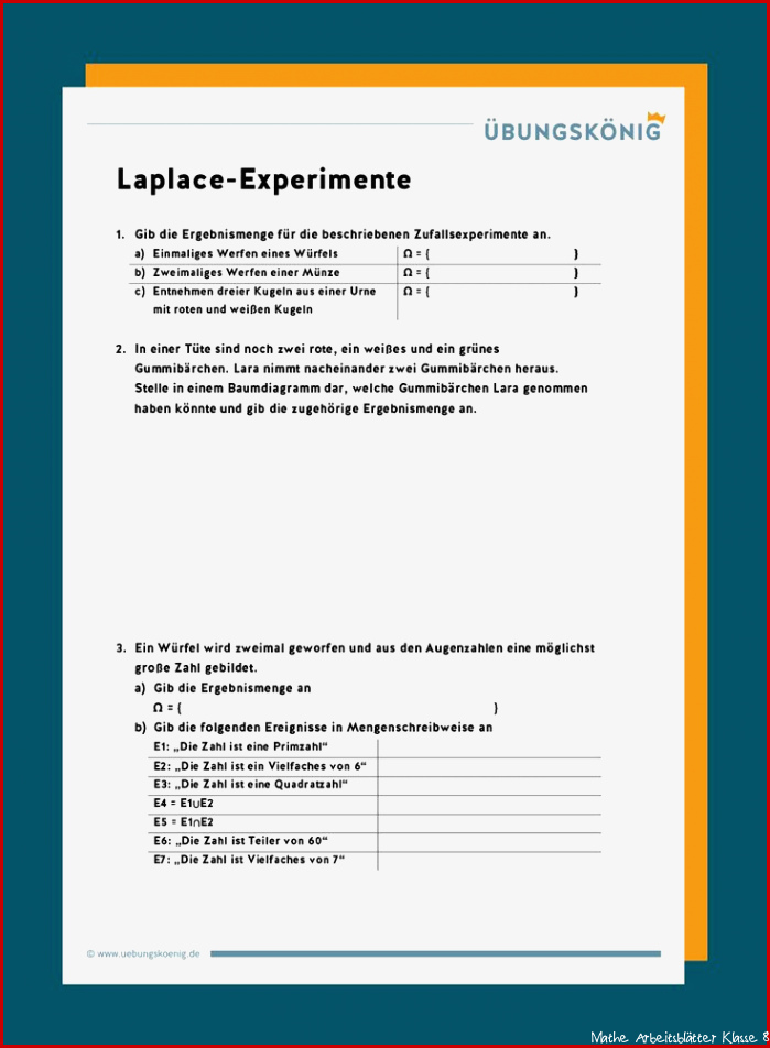 Kostenlose Arbeitsblätter und Übungen als PDF zum Thema