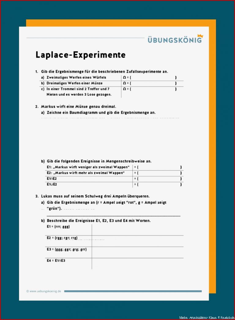 Kostenlose Arbeitsblätter und Übungen als PDF zum Thema