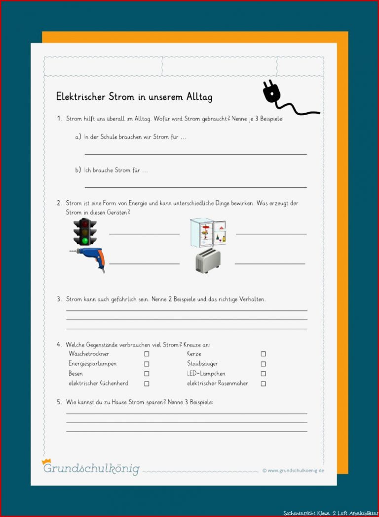 Kostenlose Arbeitsblätter Und Übungen Zum thema Strom Für
