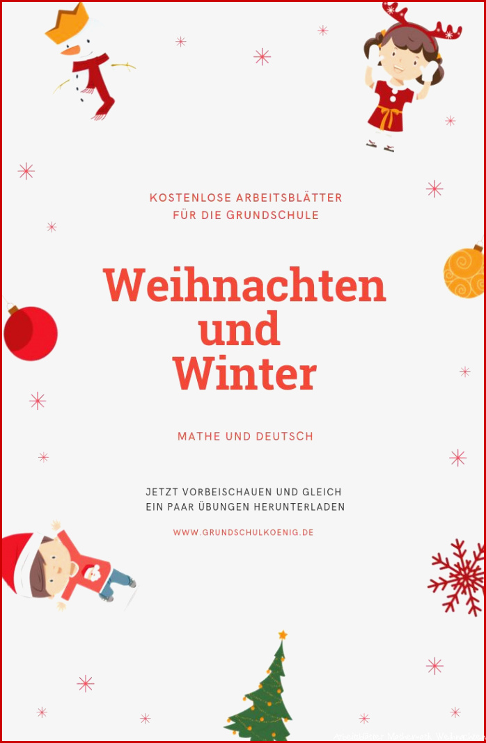 Kostenlose Arbeitsblätter zu Weihnachten und Winter für